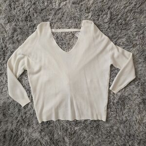 NWT Windsor Twist & Stun Knot Back Ivory Sweater - Size Large